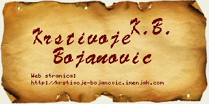 Krstivoje Bojanović vizit kartica